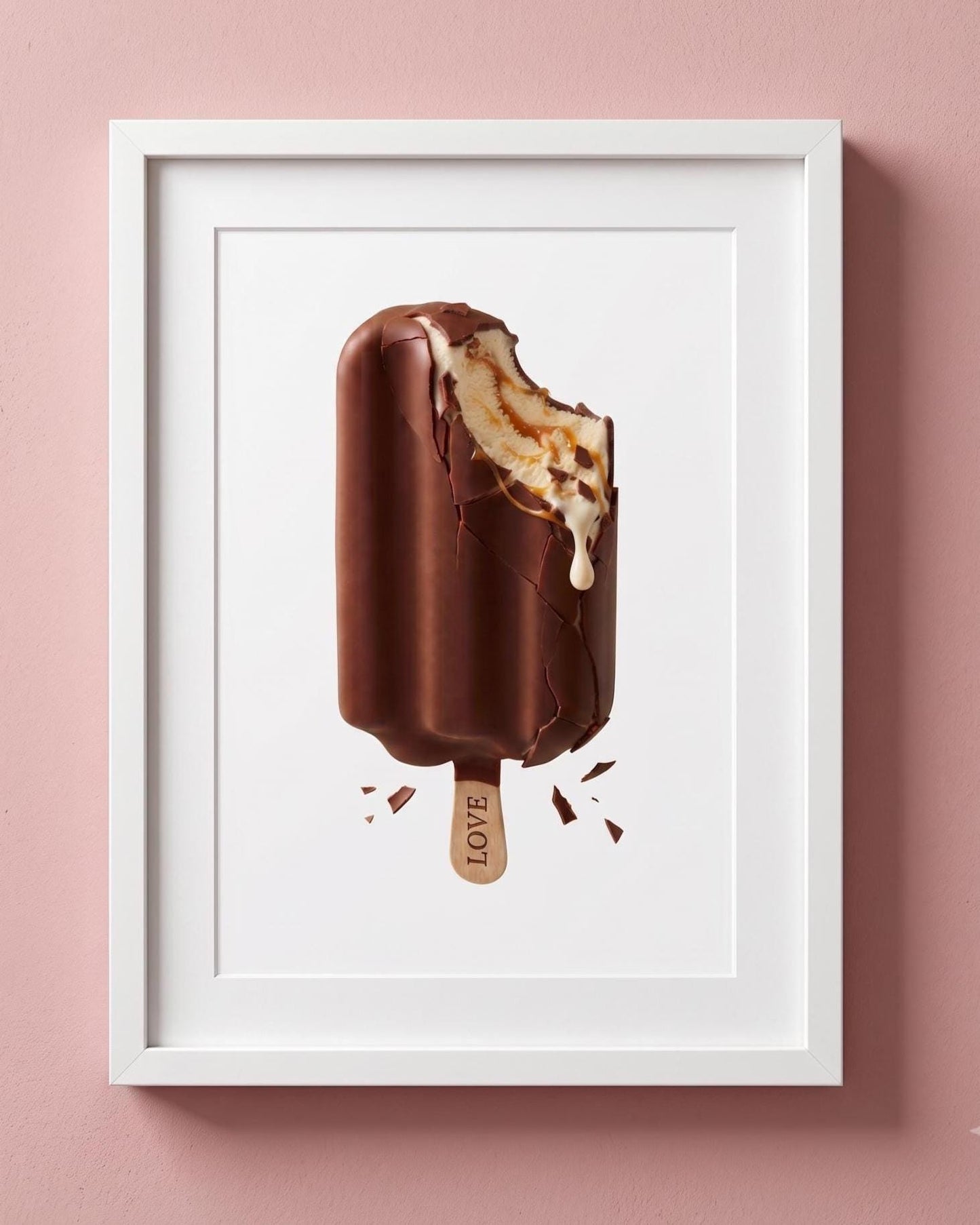 Food Wall Art Print - Chocolate Ice Cream with Tiny Chef - Contemporary Pop Art for Playroom, Nursery or Teen Room