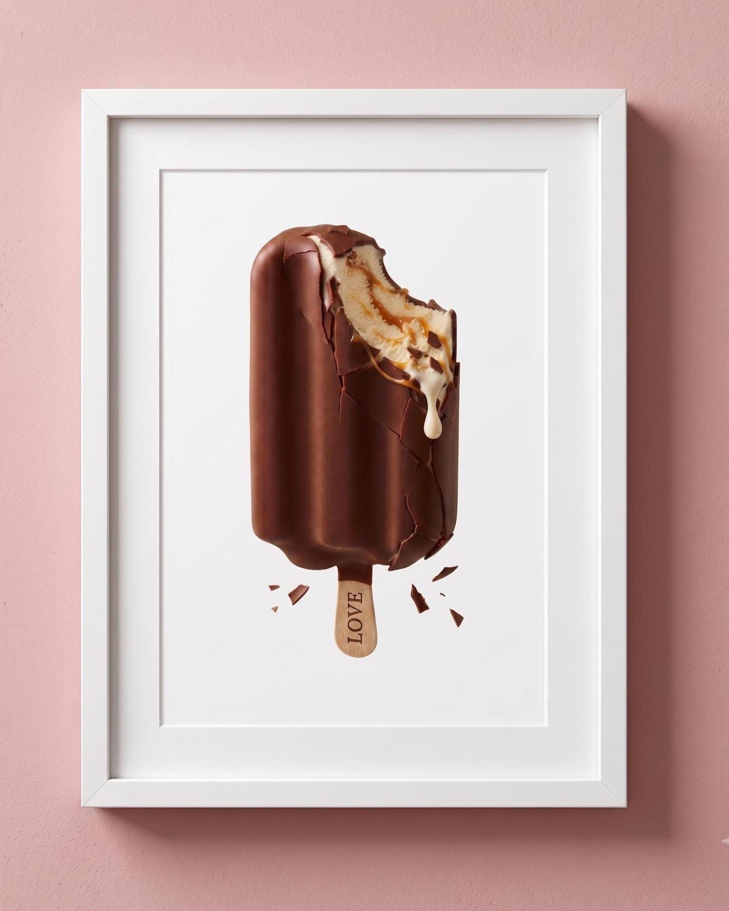 Food Wall Art Print - Chocolate Ice Cream with Tiny Chef - Contemporary Pop Art for Playroom, Nursery or Teen Room