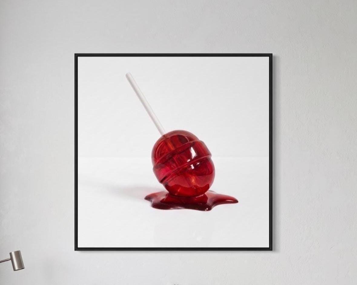 Melting Lollipop Fine Art Print | Pop Art Candy Sculpture Wall Decor | Modern Kitchen Art