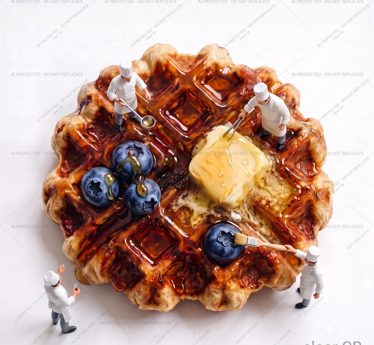 Belgian Waffle Art Print, Kitchen Wall Decor, Breakfast Food Photography, Pancake & Syrup Poster, Foodie Gift, Modern Dining Room Decor