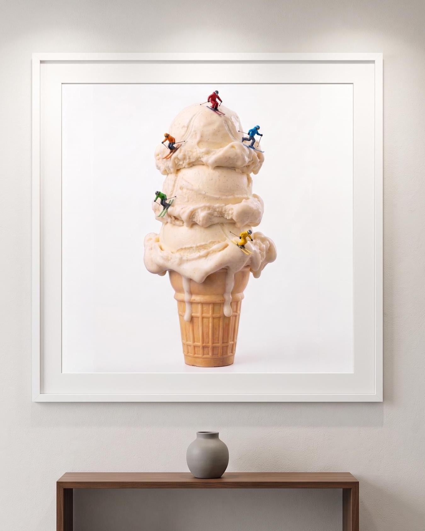 Ice Cream Skiers Wall Art, Quirky Kitchen Decor, Miniature Figure Surreal Photography Print, Fun Playroom Art for Boys and Girls Room