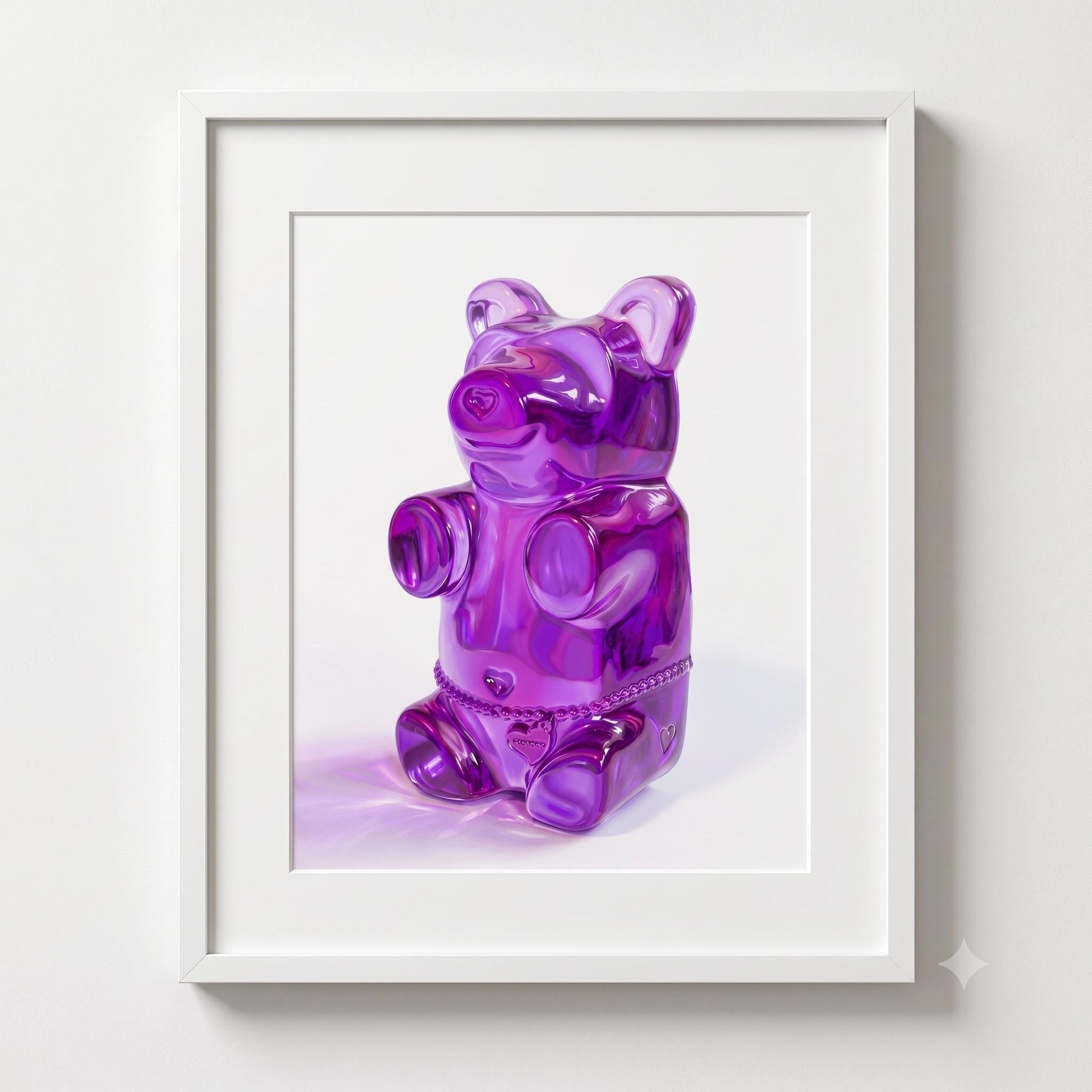Gummy Bear Pop Art Print | Contemporary Candy Wall Decor | Miniature Chef Wall Decor | Fine Art Print | Colorful Hip Aesthetic Room Art