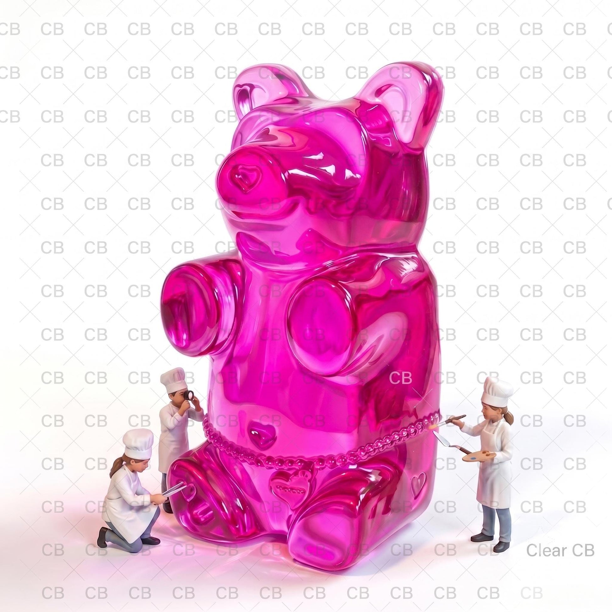 Gummy Bear Pop Art Print | Contemporary Candy Wall Decor | Miniature Chef Wall Decor | Fine Art Print | Colorful Hip Aesthetic Room Art