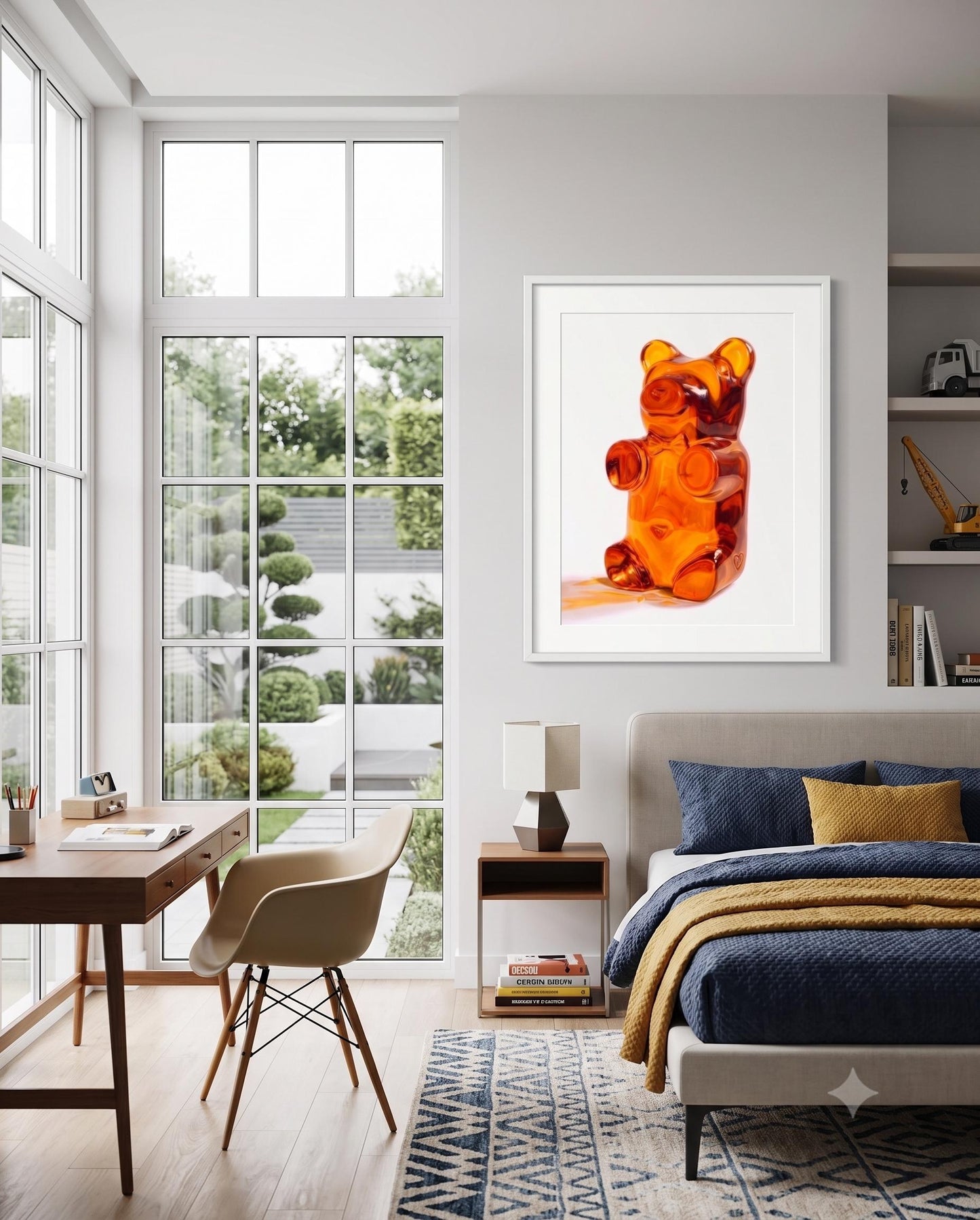 Gummy Bear Fine Art Print | Bright Candy Pop Art Wall Decor | Modern Kitchen Decor | Whimsical Miniature Chef Wall Art