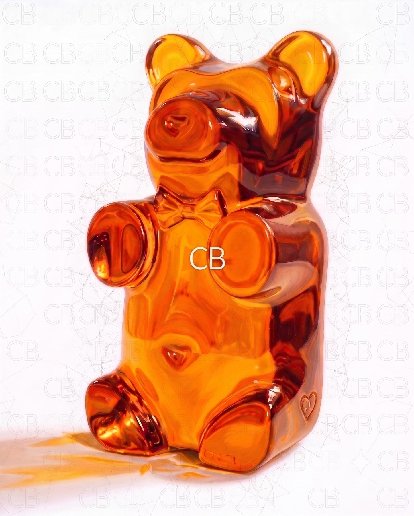 Gummy Bear Fine Art Print | Bright Candy Pop Art Wall Decor | Modern Kitchen Decor | Whimsical Miniature Chef Wall Art
