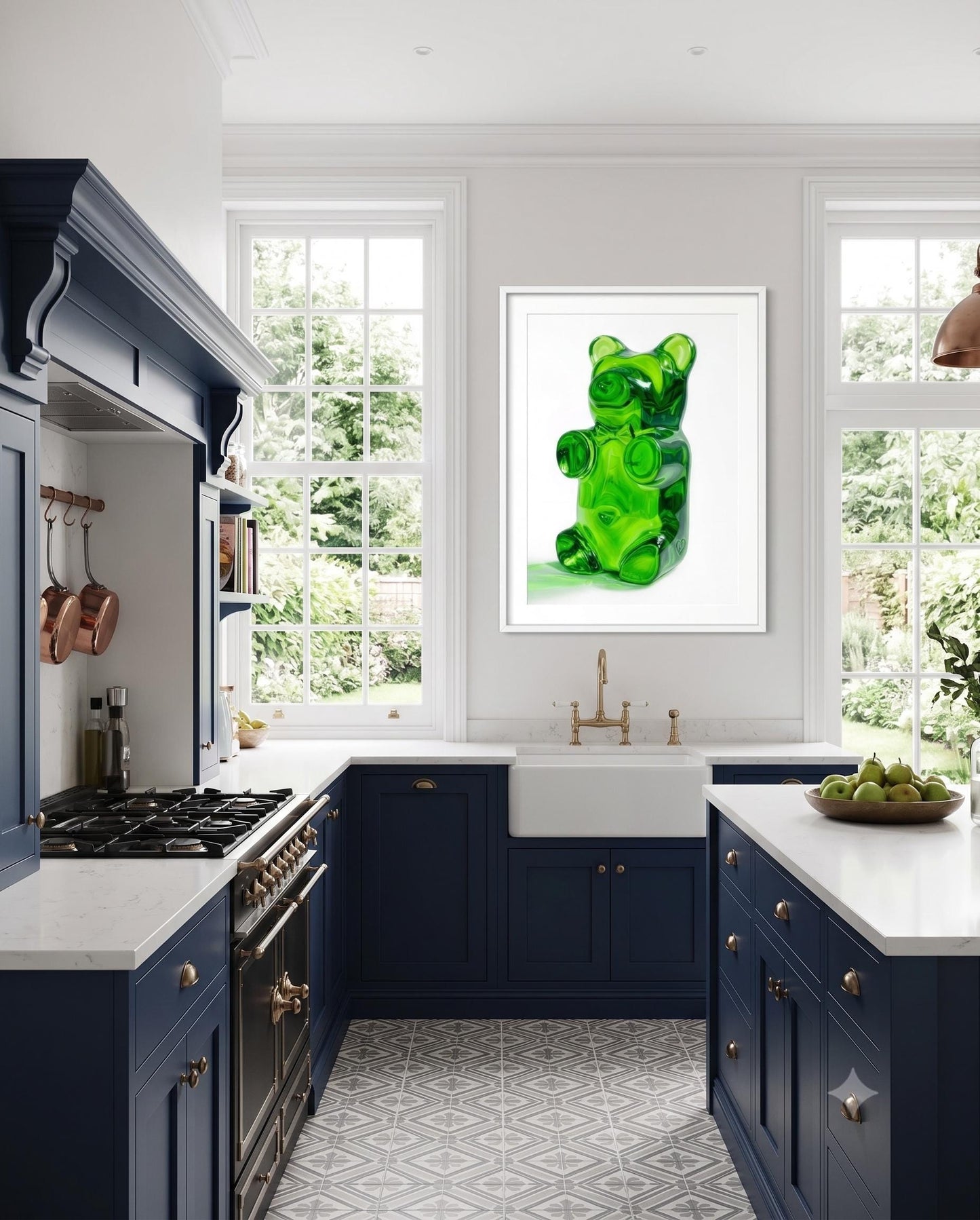 Gummy Bear Fine Art Print | Bright Candy Pop Art Wall Decor | Modern Kitchen Decor | Whimsical Miniature Chef Wall Art
