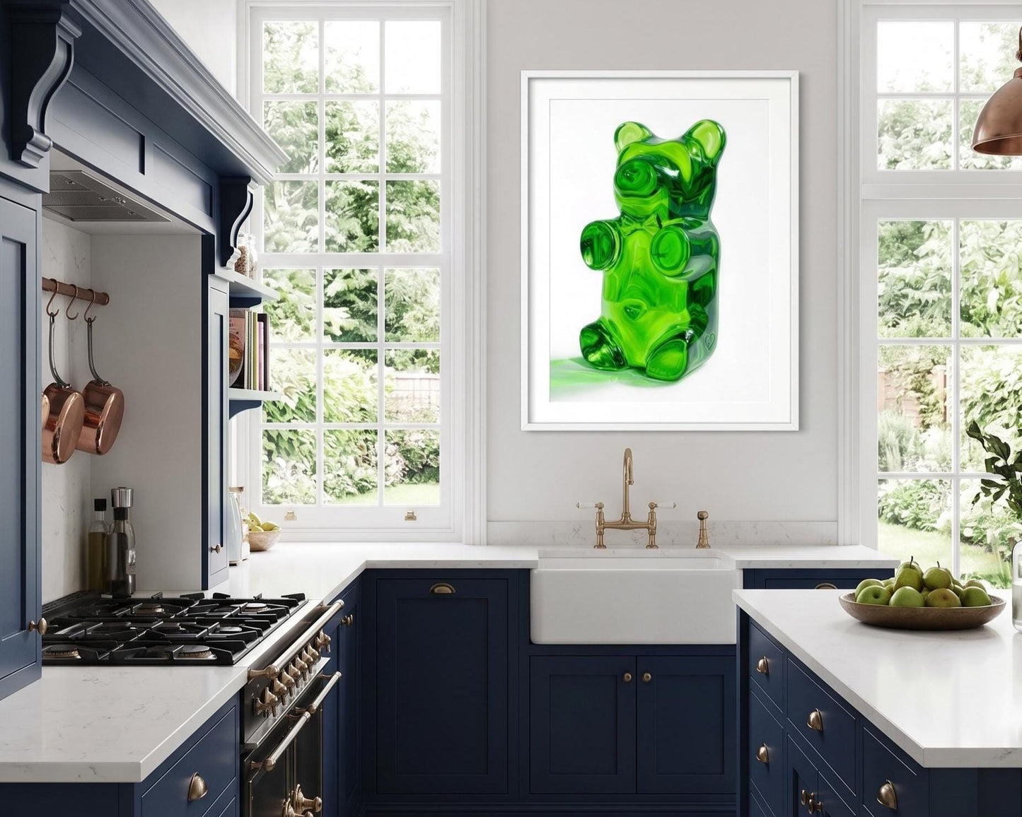 Gummy Bear Fine Art Print | Bright Candy Pop Art Wall Decor | Modern Kitchen Decor | Whimsical Miniature Chef Wall Art