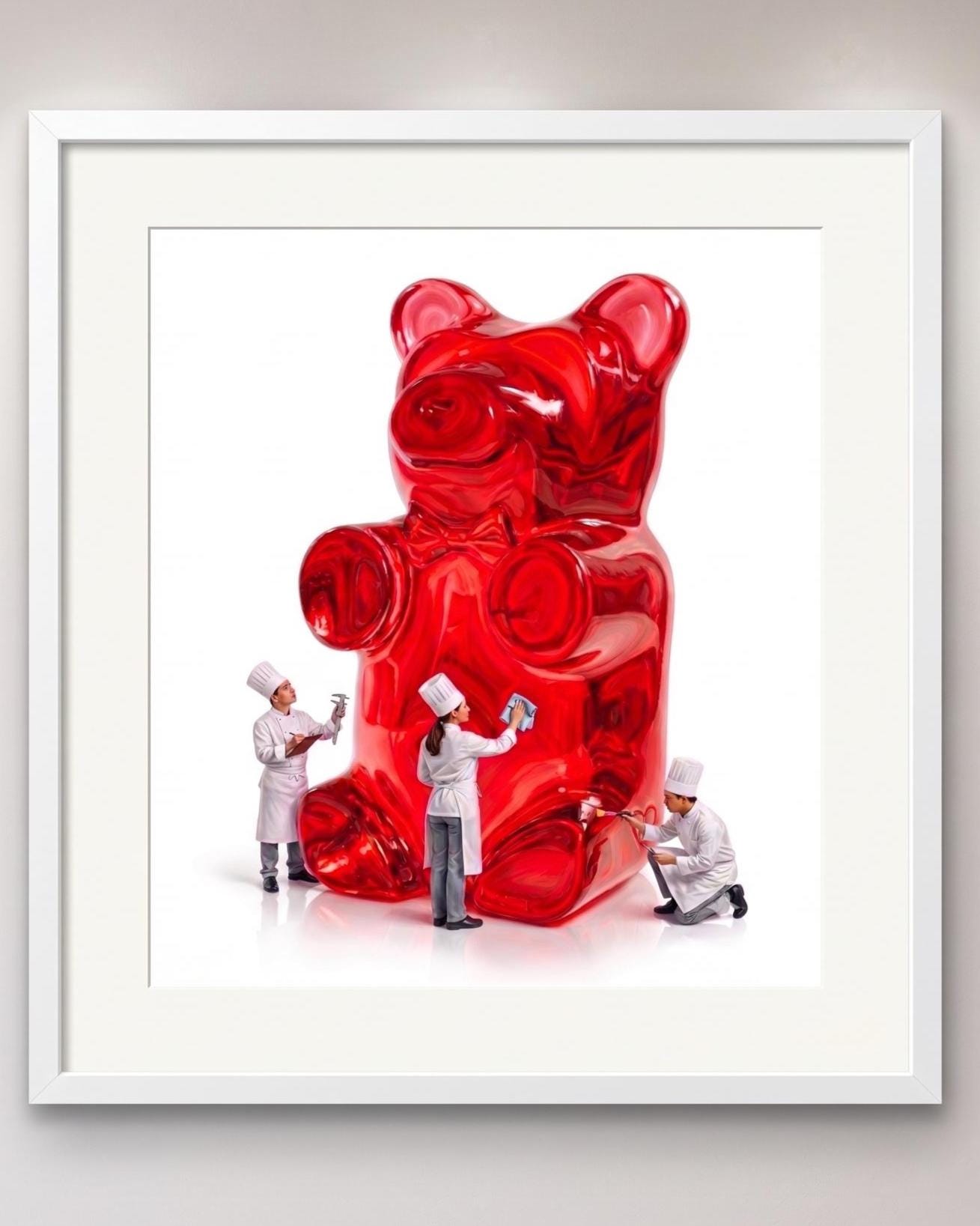 Gummy Bear Fine Art Print | Bright Candy Pop Art Wall Decor | Modern Kitchen Decor | Whimsical Miniature Chef Wall Art