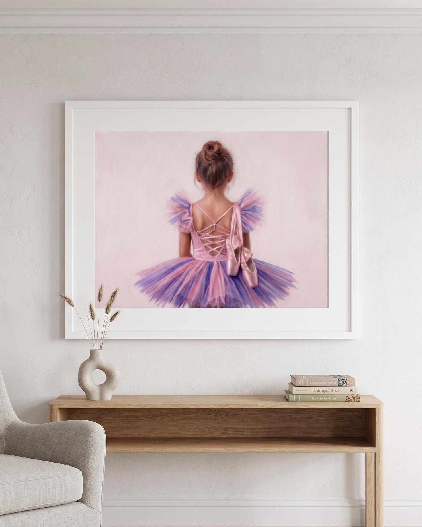 Little Ballerina Wall Art | Pink and Purple Tutu Print | Girls Nursery Decor | Ballet Dancer Poster | Dance Themed Room | Gift for Dancer