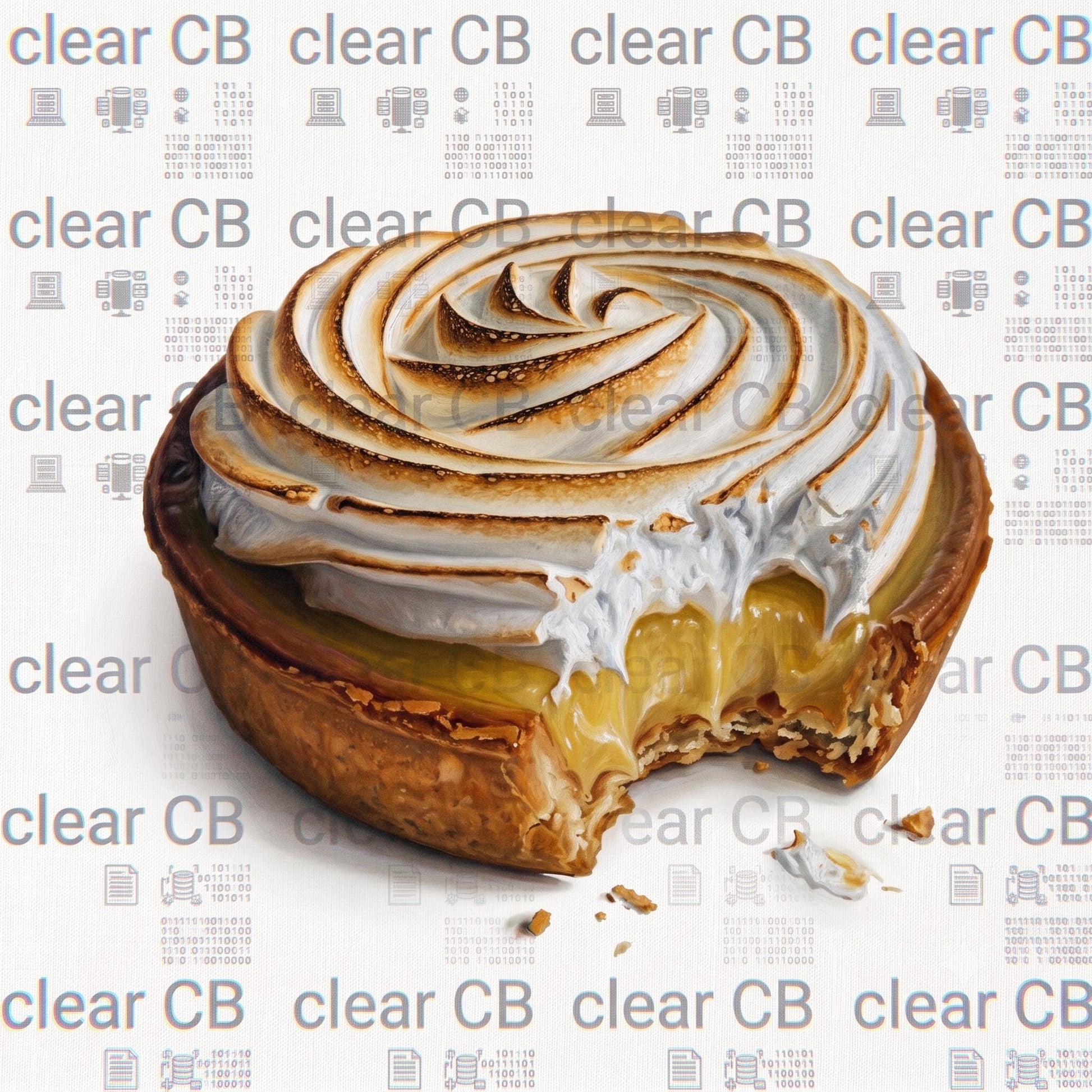 Lemon Meringue Tart Art Print | Realistic Dessert Oil Painting Style | Kitchen Wall Decor | Bakery Poster | Foodie Gift