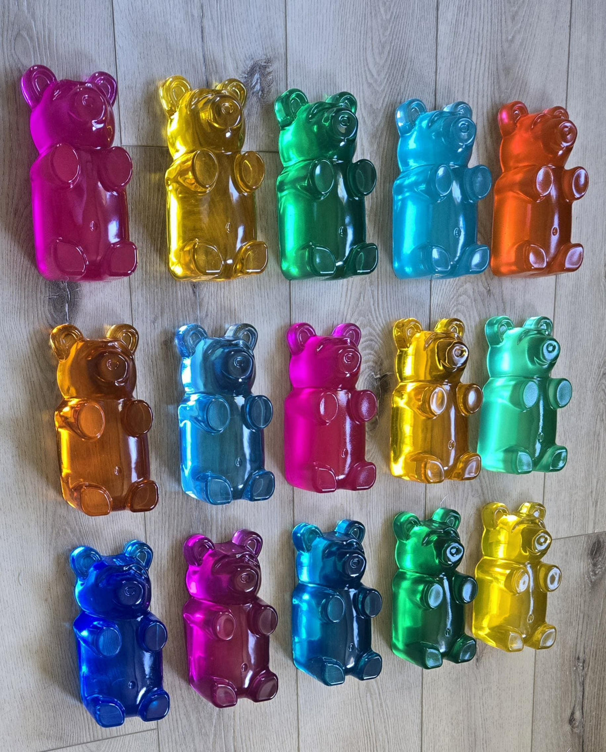 7" Giant Gummy Bear Desk Decor, Modern Office & Business Display, Translucent Resin Pop Art Sculpture