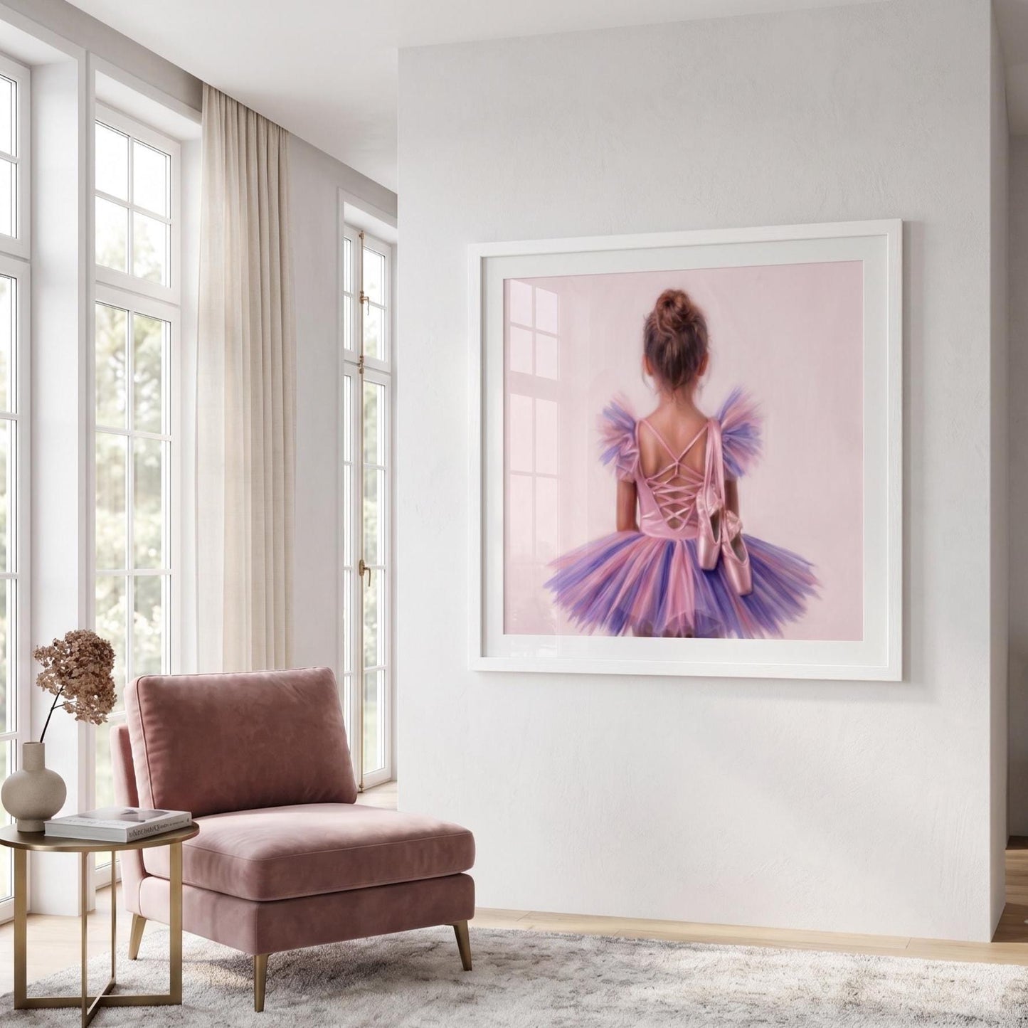 Little Ballerina Wall Art | Pink and Purple Tutu Print | Girls Nursery Decor | Ballet Dancer Poster | Dance Themed Room | Gift for Dancer