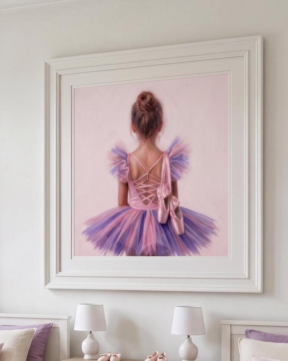 Little Ballerina Wall Art | Pink and Purple Tutu Print | Girls Nursery Decor | Ballet Dancer Poster | Dance Themed Room | Gift for Dancer