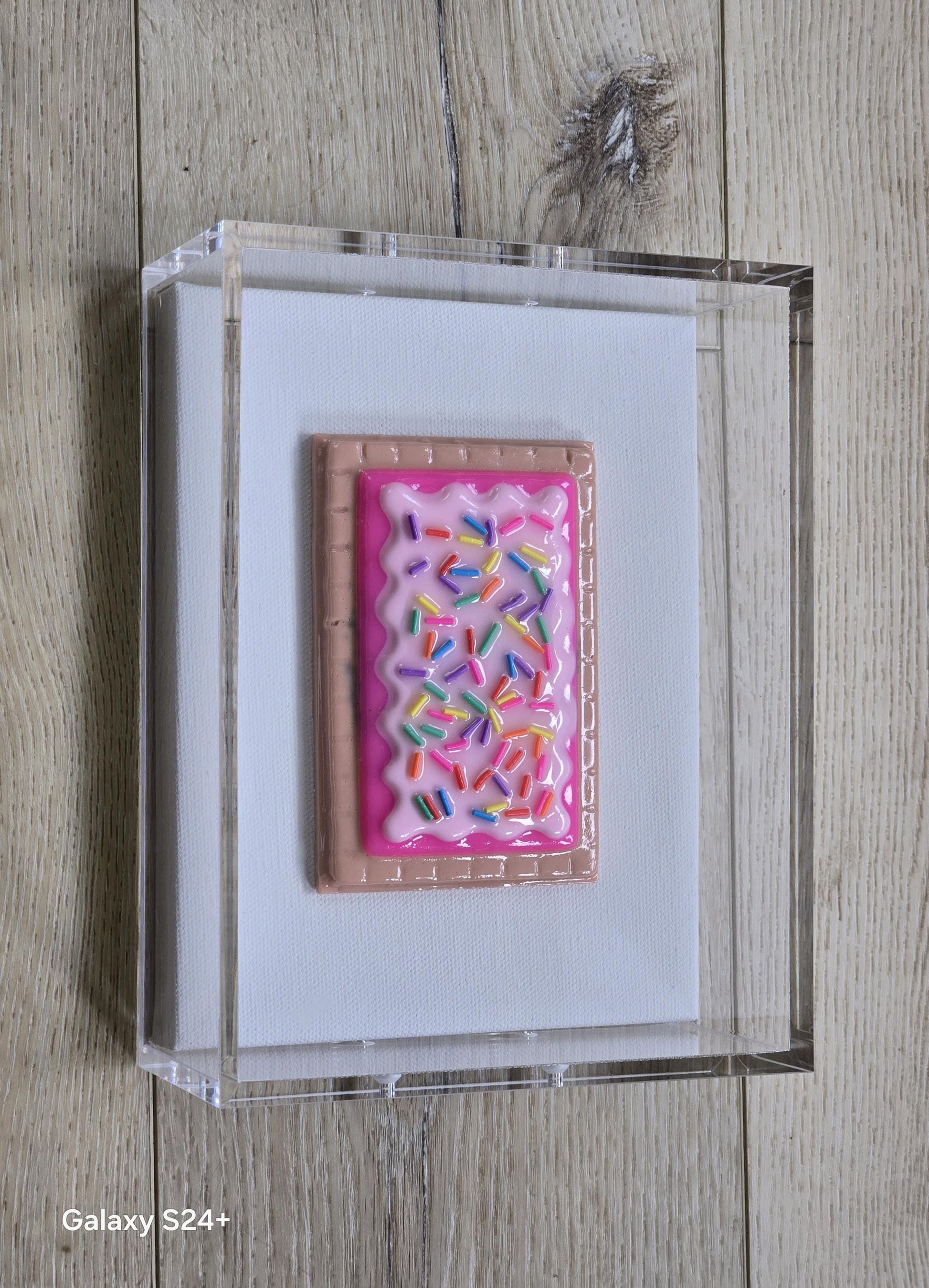 Pastery Wall Art | Resin Candy Sculpture in Acrylic Shadow Box (Nostalgic Decor)