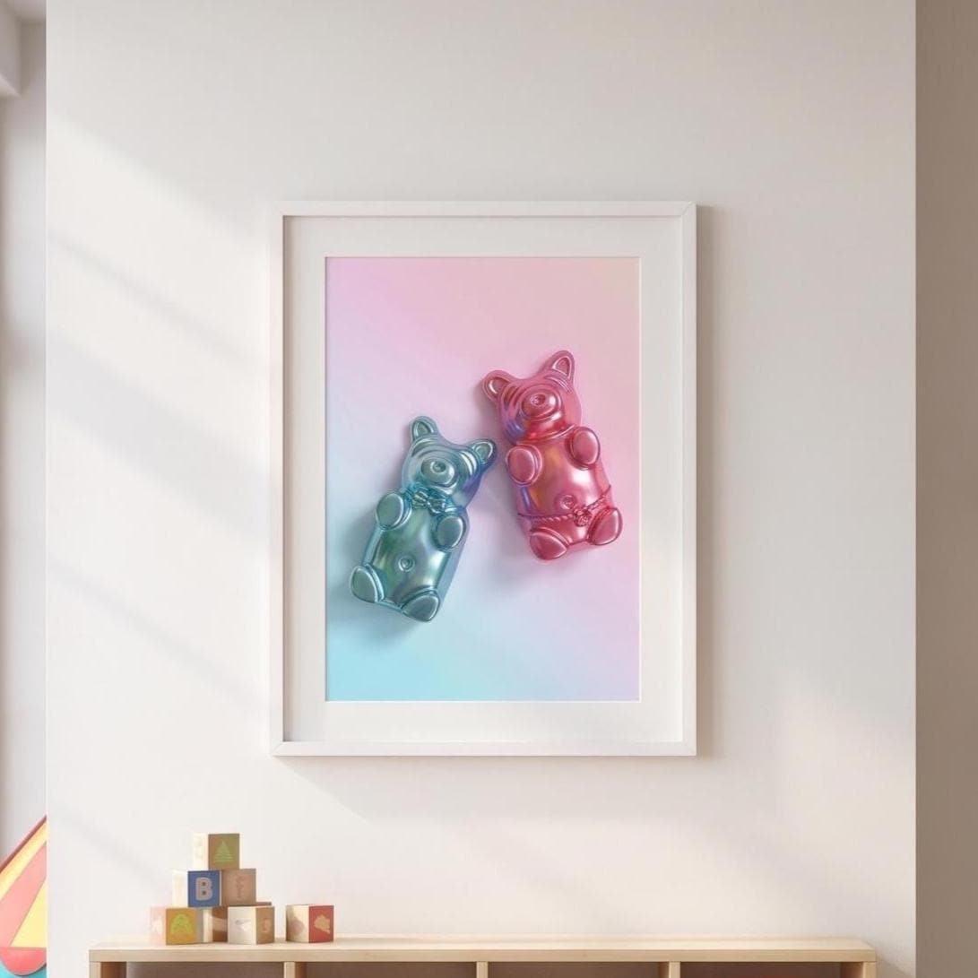 Gummy Bear Print | Pop Art Candy Fine Art Poster, Nursery Wall