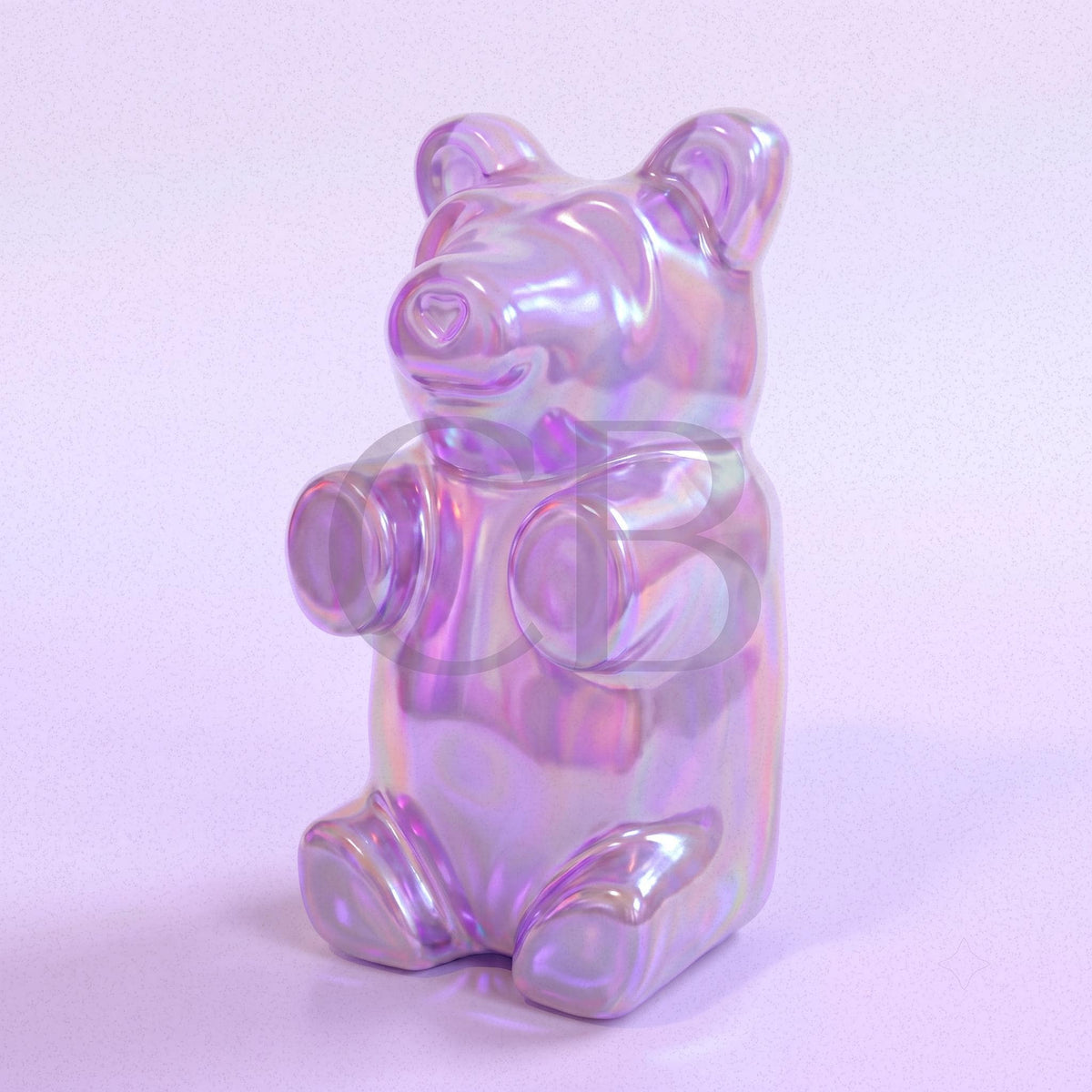 Iridescent Gummy Bear Pop Art Print | Pastel Nursery Wall Decor (12x12)