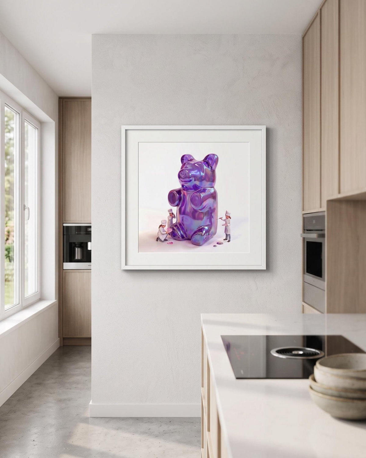 Iridescent Gummy Bear Pop Art Print | Pastel Nursery Wall Decor (12x12)