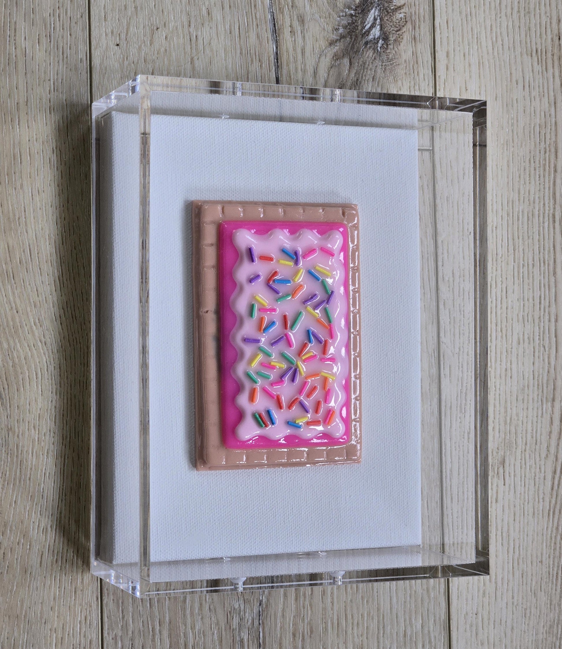 Pastery Wall Art | Resin Candy Sculpture in Acrylic Shadow Box (Nostalgic Decor)