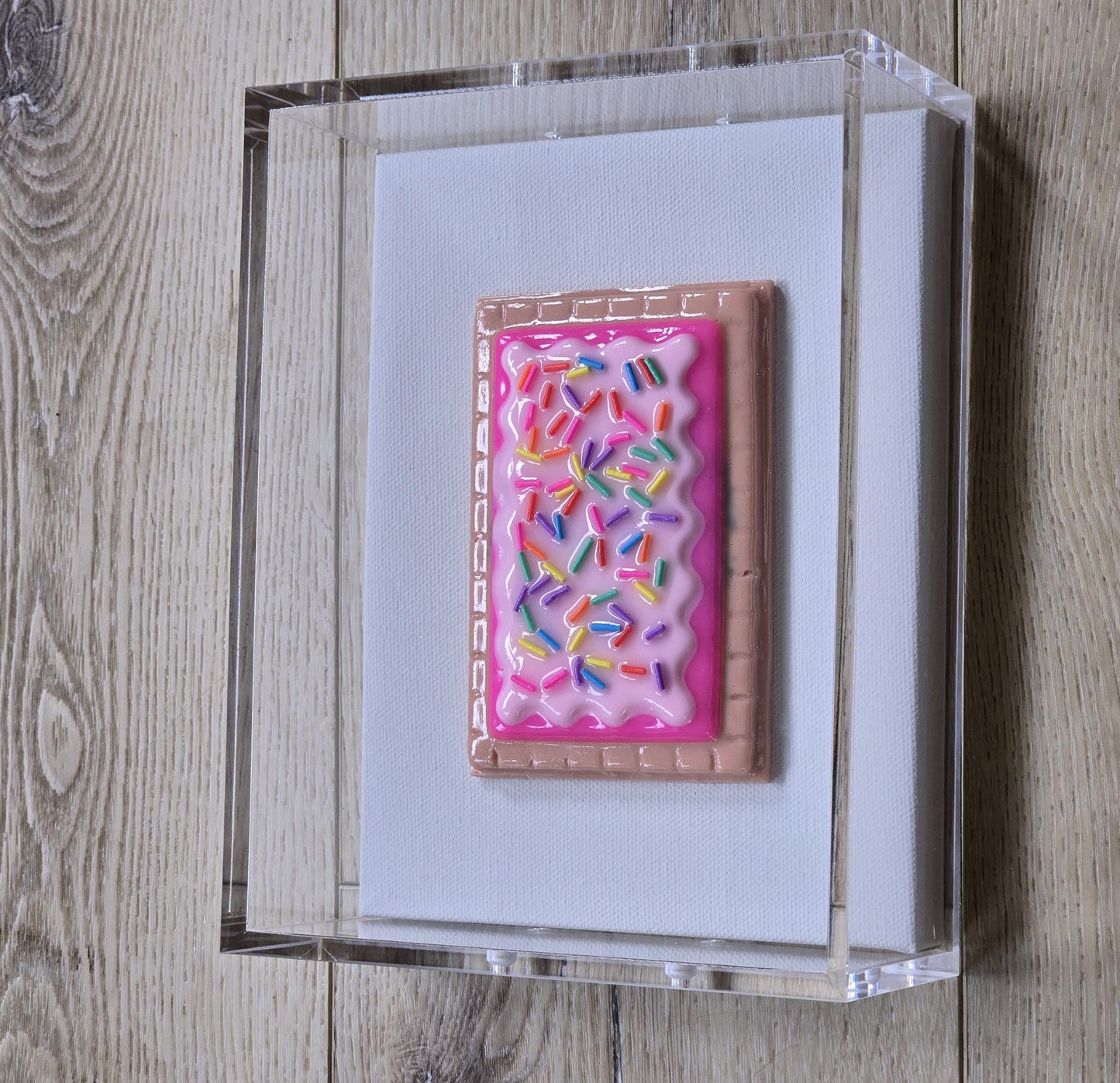 Pastery Wall Art | Resin Candy Sculpture in Acrylic Shadow Box (Nostalgic Decor)