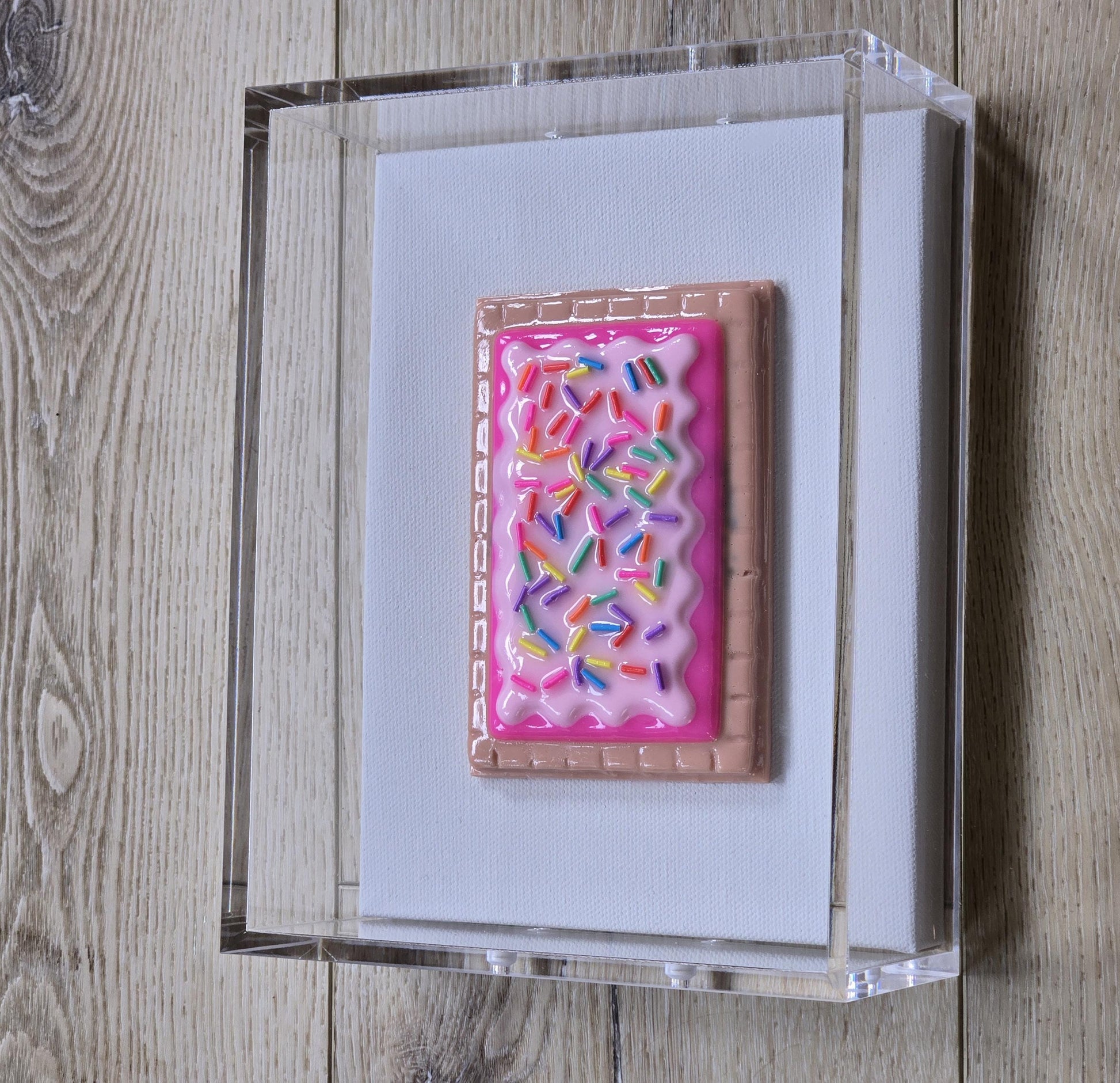 Pastery Wall Art | Resin Candy Sculpture in Acrylic Shadow Box (Nostalgic Decor)