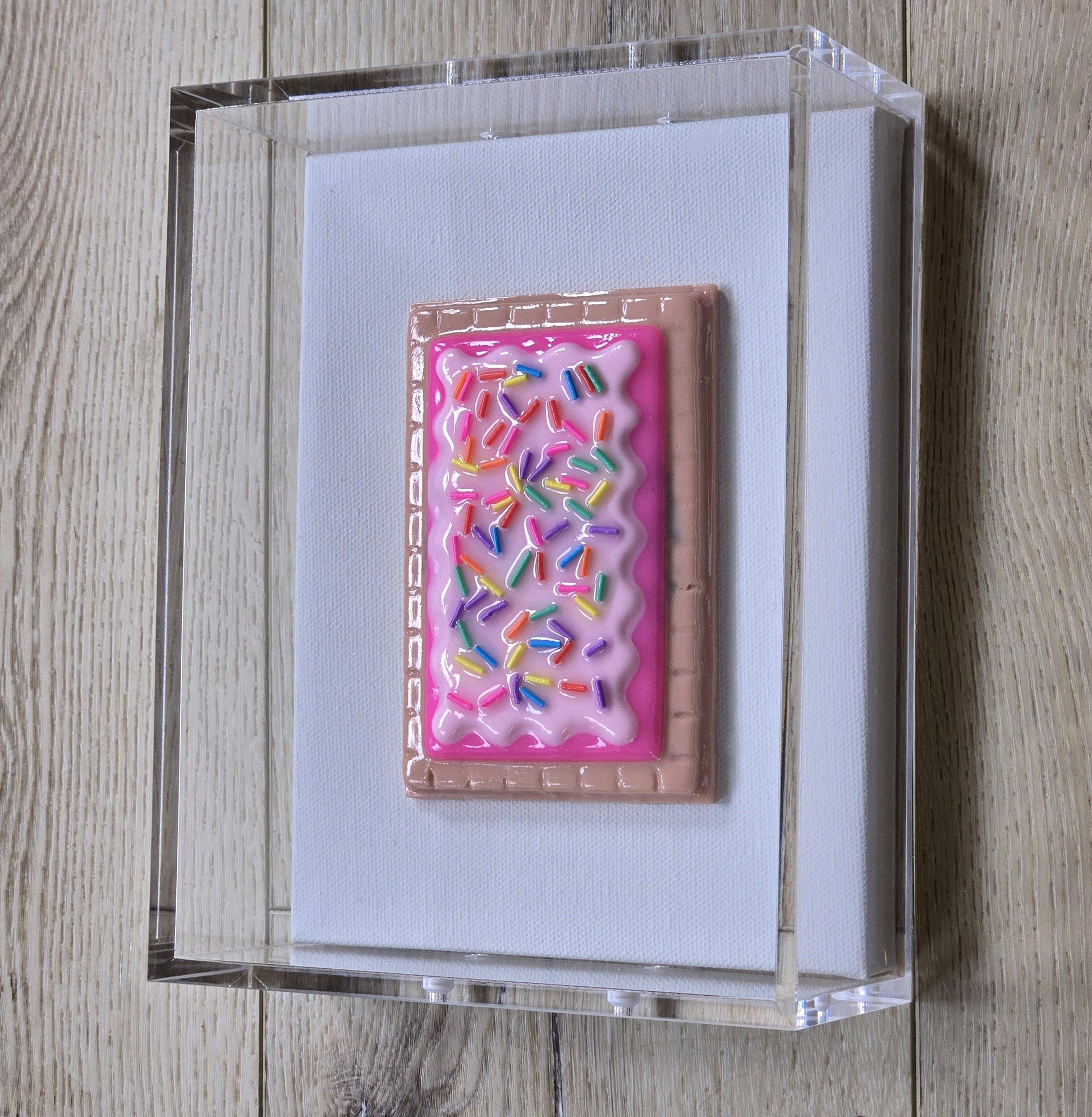 Pastery Wall Art | Resin Candy Sculpture in Acrylic Shadow Box (Nostalgic Decor)