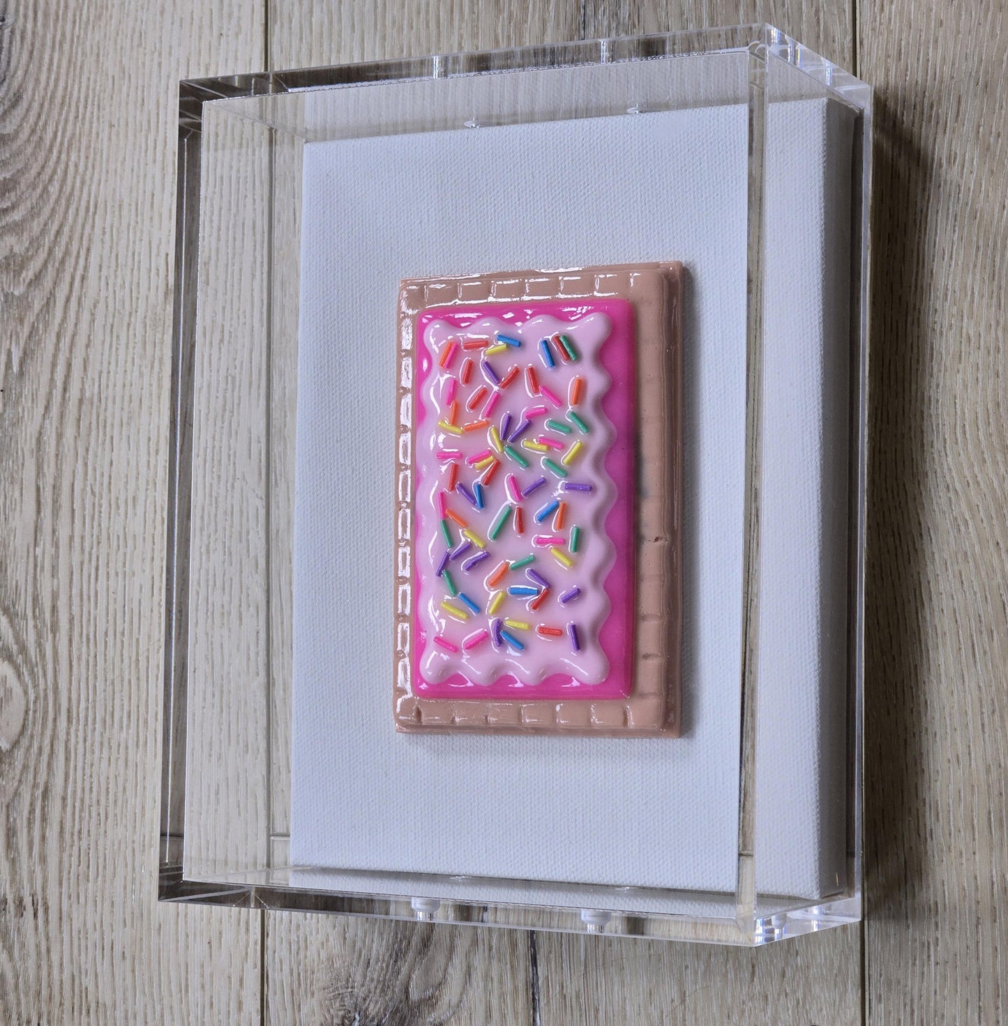 Pastery Wall Art | Resin Candy Sculpture in Acrylic Shadow Box (Nostalgic Decor)