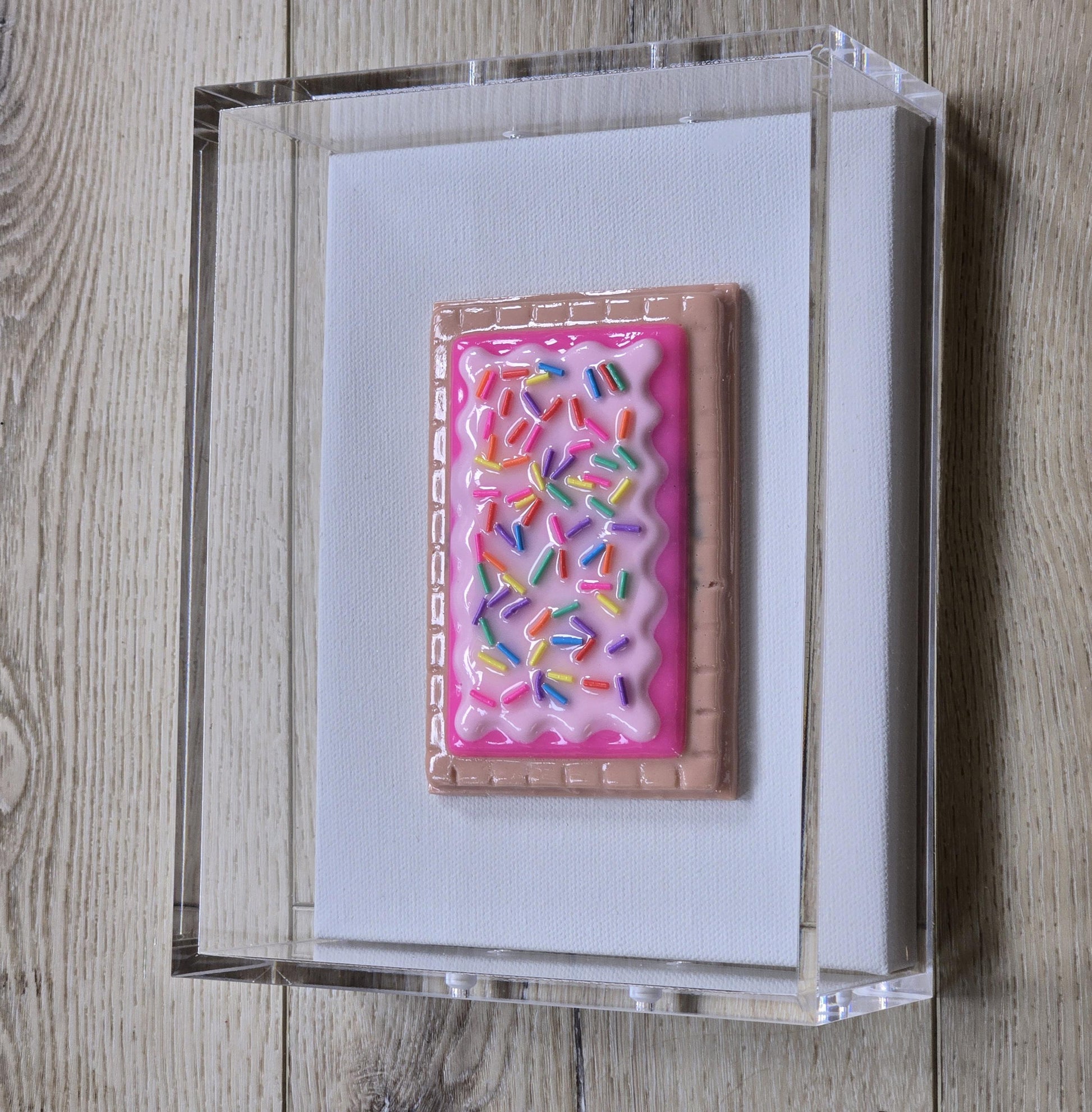 Pastery Wall Art | Resin Candy Sculpture in Acrylic Shadow Box (Nostalgic Decor)