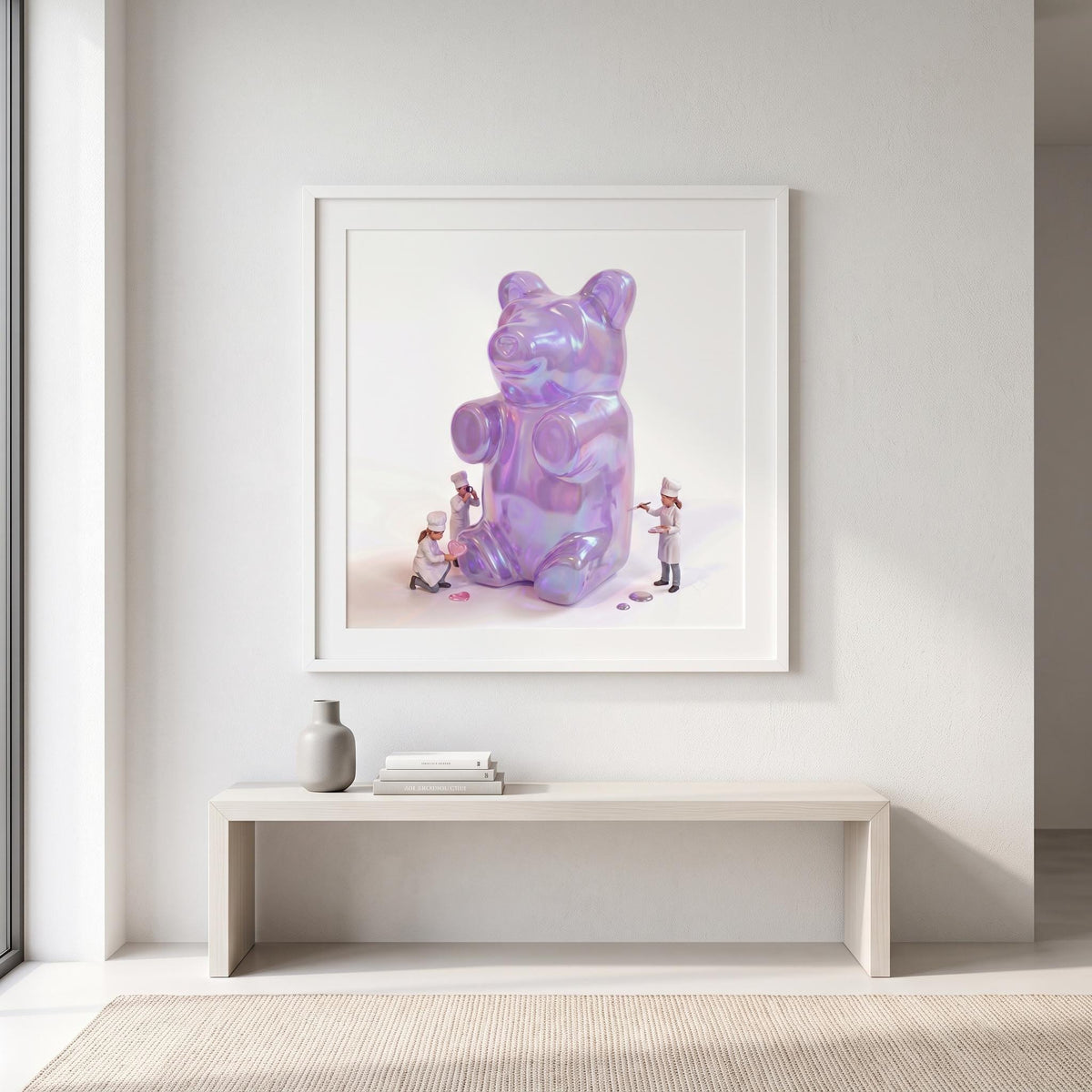 Iridescent Gummy Bear Pop Art Print | Pastel Nursery Wall Decor (12x12)