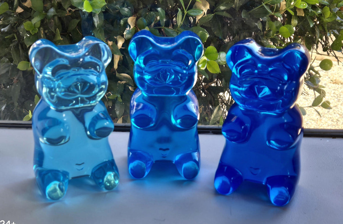 Nursery Wall Art, Modern Baby Girl Nursery Decor, 3D Transparent Gummy Bear Sculpture, Pastel Rainbow Ombre Room Decor, Whimsical Resin Art