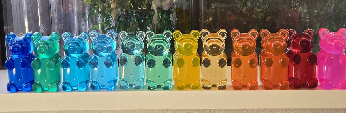 7" Giant Gummy Bear Desk Decor, Modern Office & Business Display, Translucent Resin Pop Art Sculpture