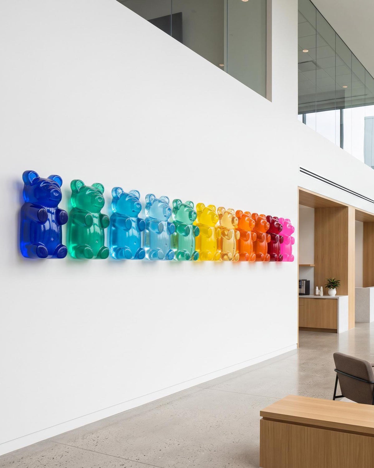 7" Giant Gummy Bear Desk Decor, Modern Office & Business Display, Translucent Resin Pop Art Sculpture