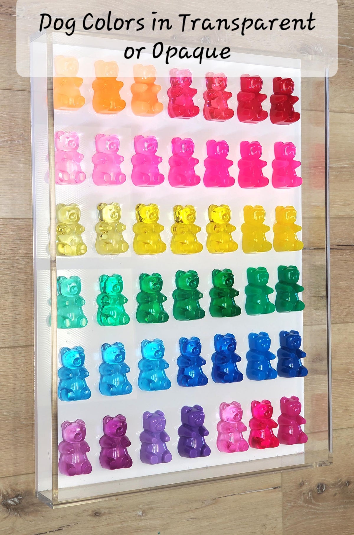 Candy Inspired Resin Gummy Bear Shadow Box: Modern Pop Art Wall Decor
