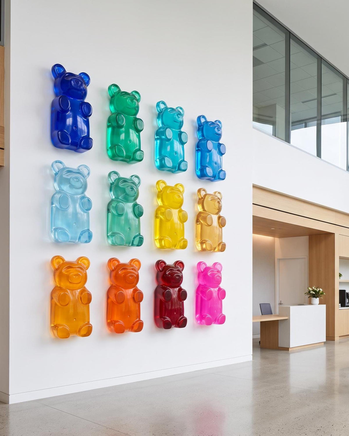 7" Giant Gummy Bear Desk Decor, Modern Office & Business Display, Translucent Resin Pop Art Sculpture