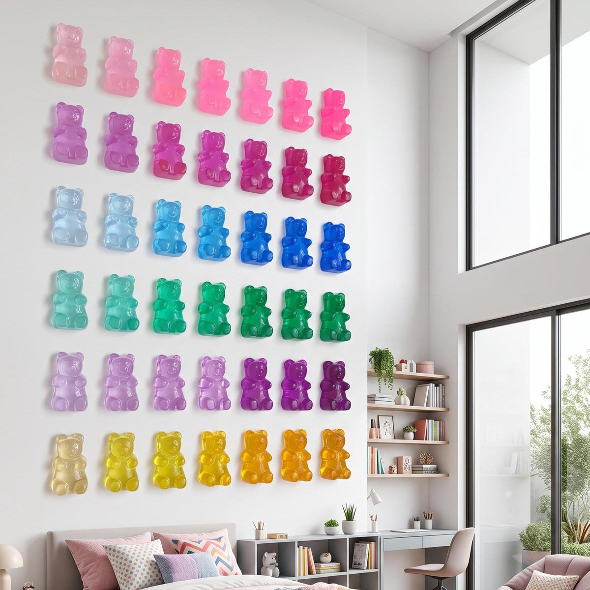 Giant 5 Inch Gummy Bear Resin Wall Sculpture: Pop Art Home Decor, Commercial Wall Art Installations