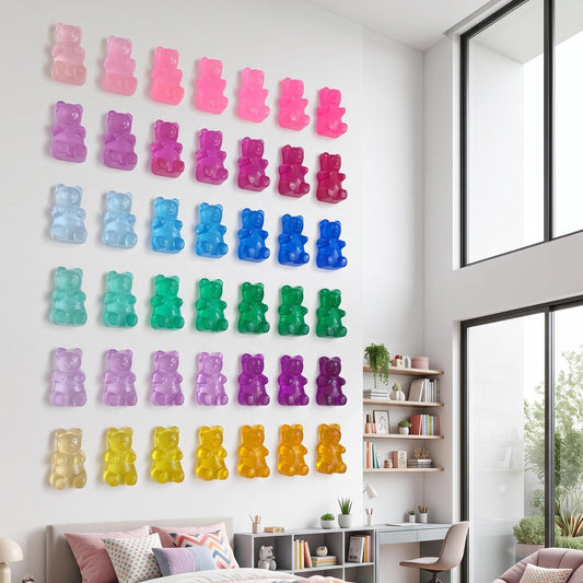 Giant 5 Inch Gummy Bear Resin Wall Sculpture: Pop Art Home Decor, Commercial Wall Art Installations