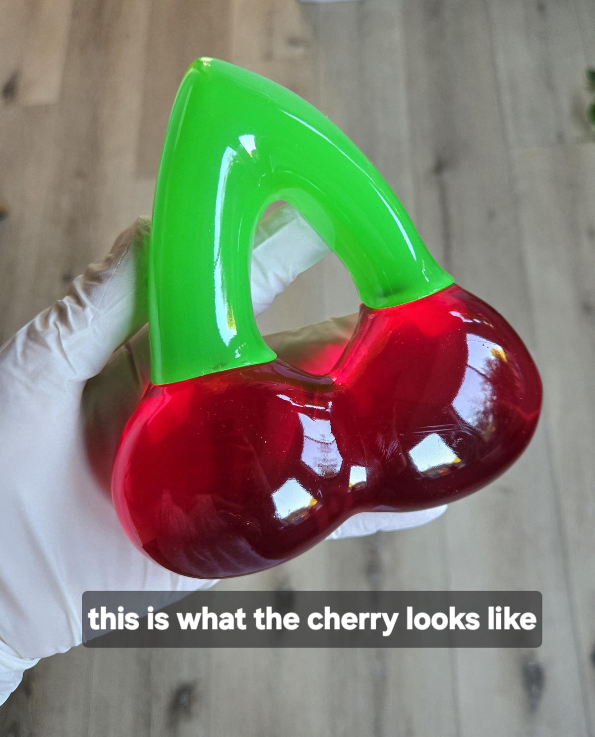 3D Cherry Gummy Wall Art | Resin Candy Sculpture in Acrylic Shadow Box (Nostalgic Decor)