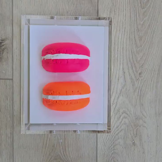 3D Macaroon Shadow Box Art – Whimsical Resin Kitchen Decor (8x6x3 Inch)