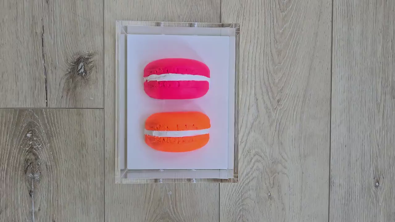 3D Macaroon Shadow Box Art – Whimsical Resin Kitchen Decor (8x6x3 Inch)