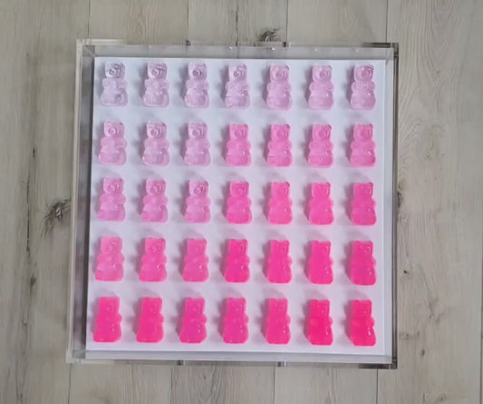 Pop Art Candy Inspired Resin Bear Wall Decor: Modern  Candy Inspired Shadow Box Art