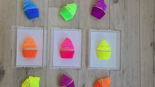 3D Cupcake Shadow Box Art – Kitchen Decor, Sweet Culinary Gift, Dessert themed Handmade Decor
