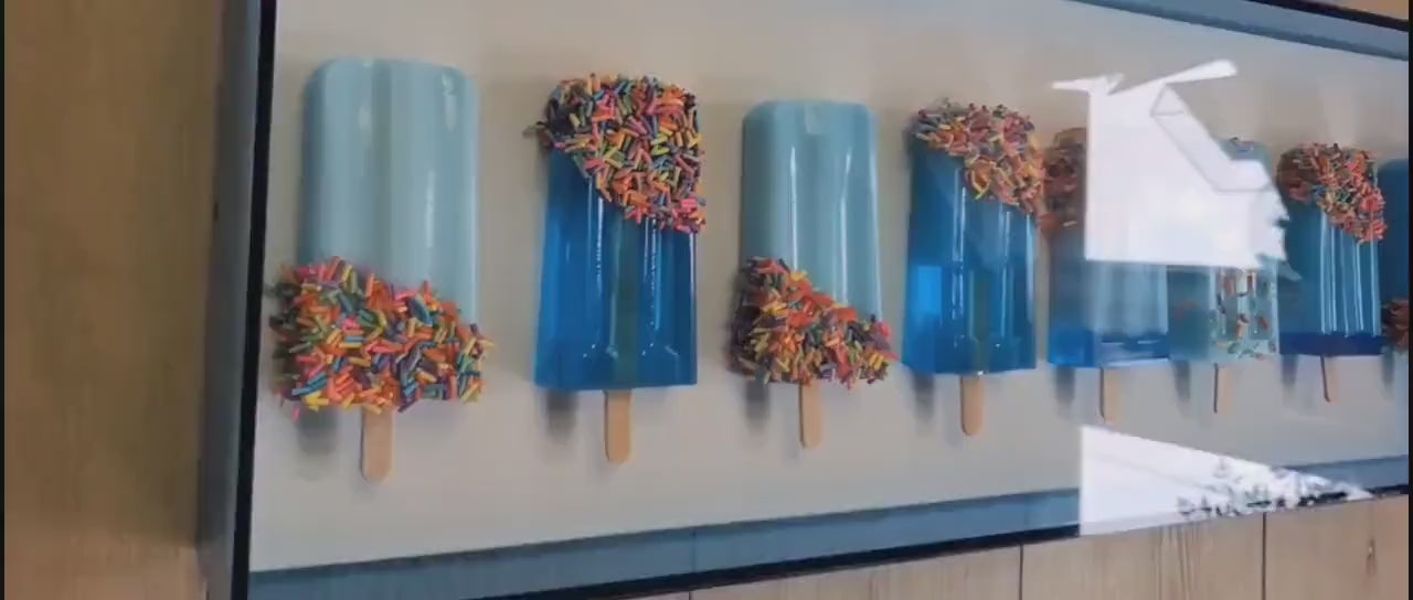 Resin Ice Pop Wall Art, Custom Neon Kids Decor