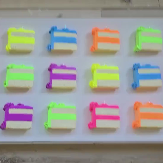 3D Cake Slice Wall Art: Vibrant Pop Art Shadow Box Display, One Of A Kind Unique Trendy Art