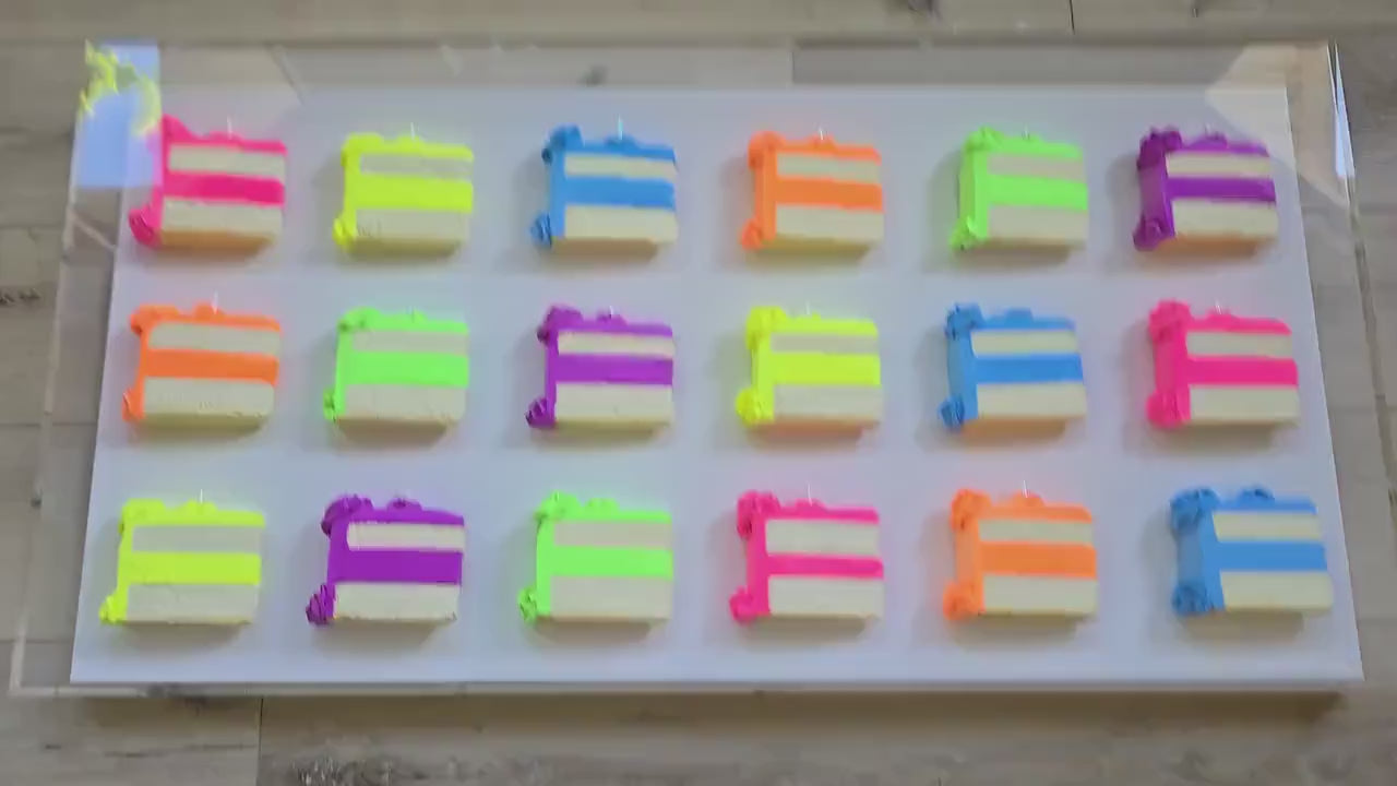 3D Cake Slice Wall Art: Vibrant Pop Art Shadow Box Display, One Of A Kind Unique Trendy Art