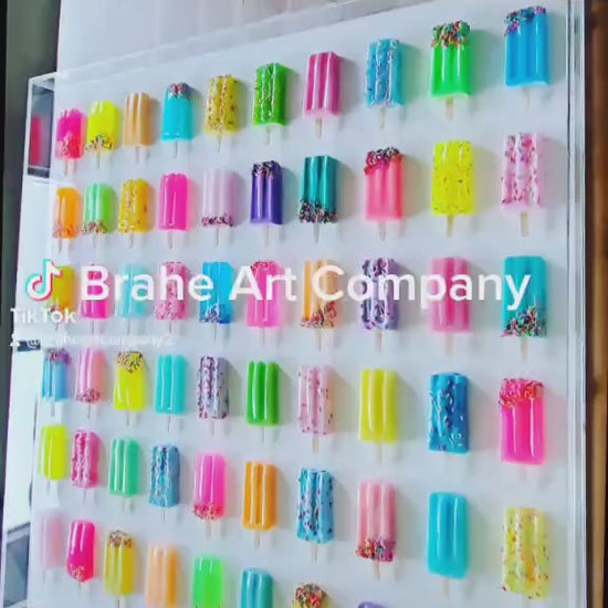 Colorful Pop Art Popsicle Wall Decor, Unique Resin Kitchen and Nursery Art