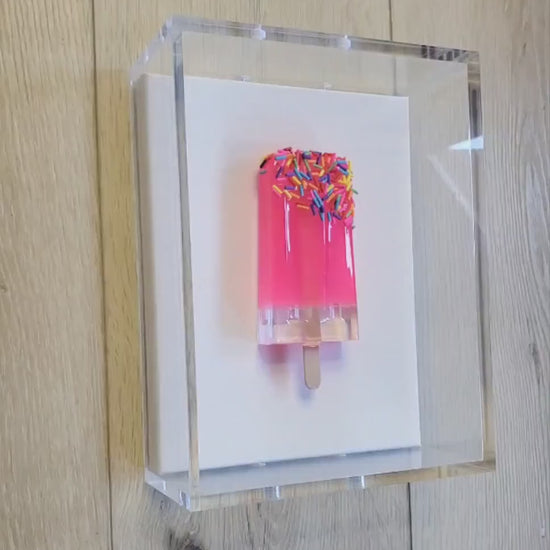 Gummy Bear & Ice Cream Bar Shadow Box Art - Candy Resin Wall Decor Customizable Colors