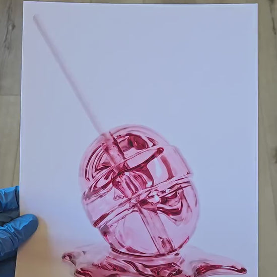 Melting Lollipop Fine Art Print | Pop Art Candy Sculpture Wall Decor | Modern Kitchen Art