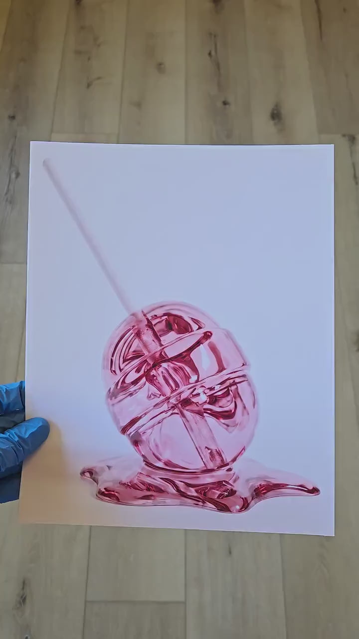 Melting Lollipop Fine Art Print | Pop Art Candy Sculpture Wall Decor | Modern Kitchen Art