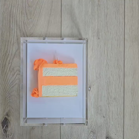 3D Cake Slice Shadow Box Art – Vibrant Neon Whimsical Kitchen Decor, Unique Trendy Art