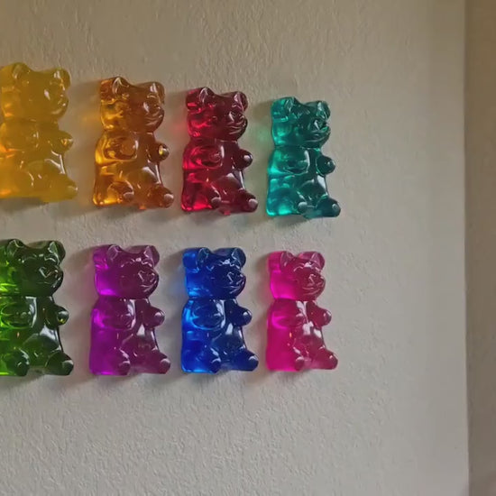 Giant Gummy Bear Sculpture | Pop Art Wall Decor | Handcrafted Colorful Resin Art (6 Inch)