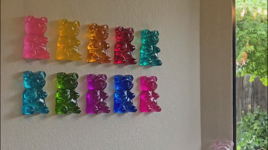 Giant Gummy Bear Sculpture | Pop Art Wall Decor | Handcrafted Colorful Resin Art (6 Inch)